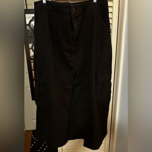 NWT! Black denim cargo skirt